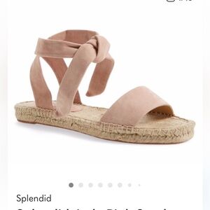 Splendid Jody Pink Suede Tie-Strap Espadrille Sandals size 6.5